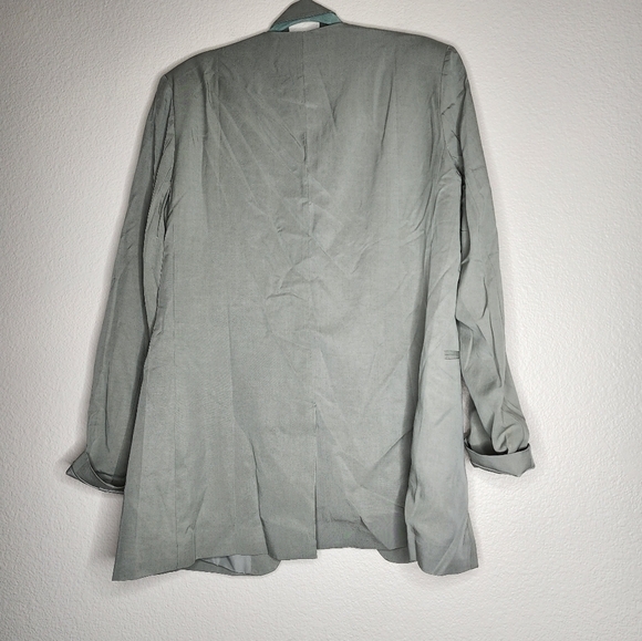 Lattelier Gray Linen-Blend V-Neck Layered Blazer XL NWT - Picture 6 of 10